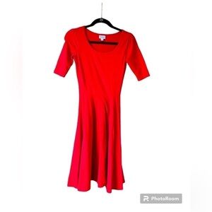size XS red LulaRoe Amelia dress